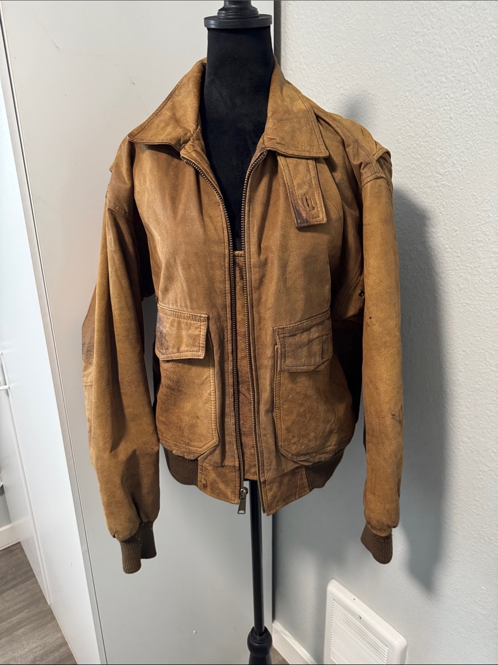 Wilsons Leather Brown Suede Bomber Jacket